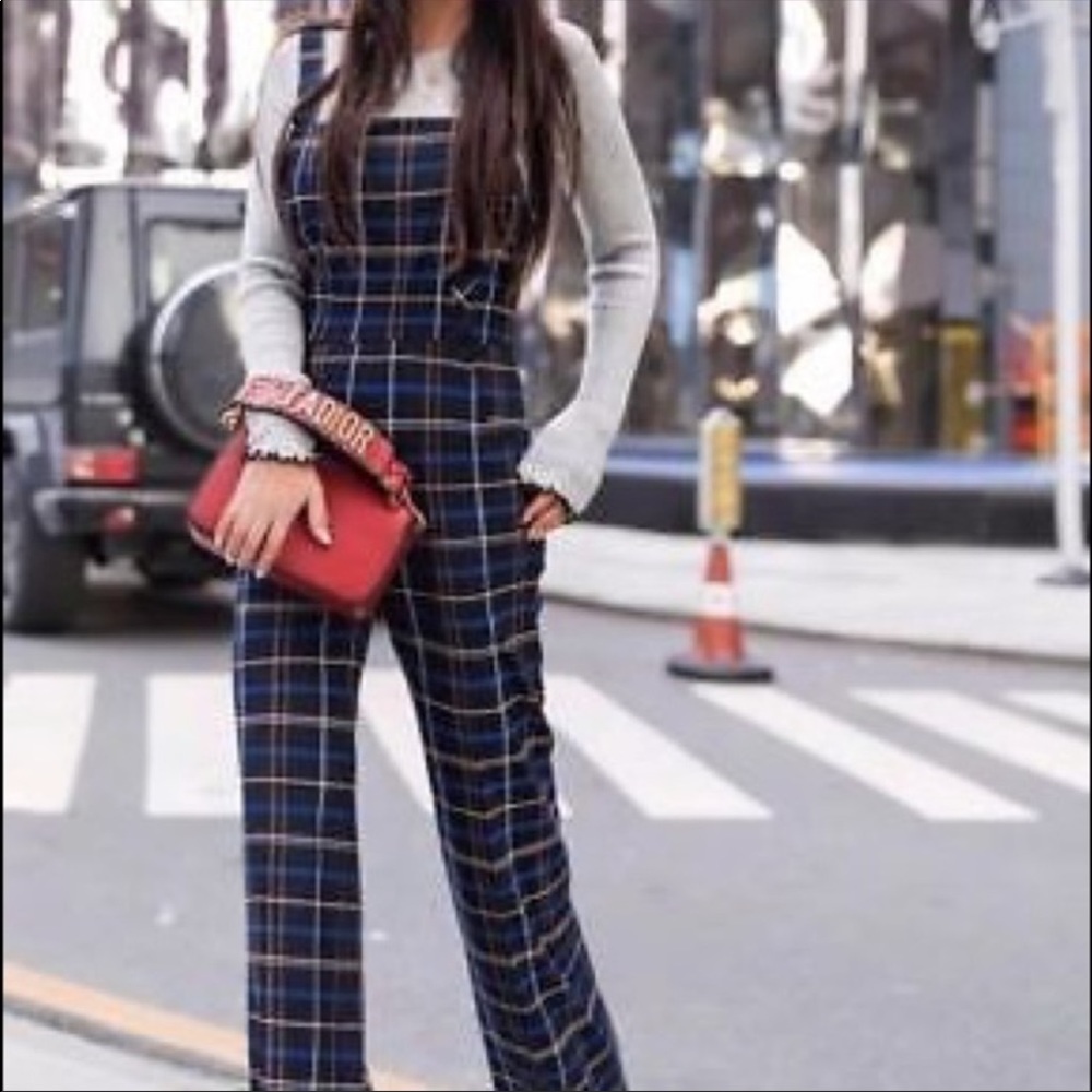 🎉HOST PICK🎉BLOGGER FAV ZARA PLAID CHECK JUMPSUIT - Picture 4 of 8